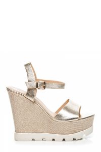 SANDAŁY GOLD WEDGE HEELS