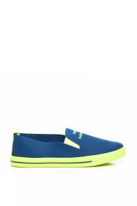 GRANATOWE TRAMPKI SLIP ON Niebieski