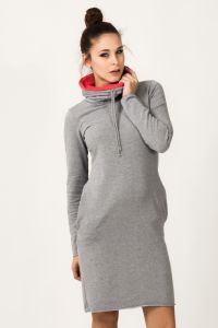 Sukienka Model Kaja 9 Light Grey/Coral