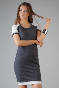 Sukienka Model Amanda 4 Dark Grey/White