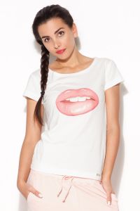 Tshirt Damski Model K176 White/Pink