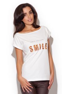 Tshirt Damski Model K221 White/Orange